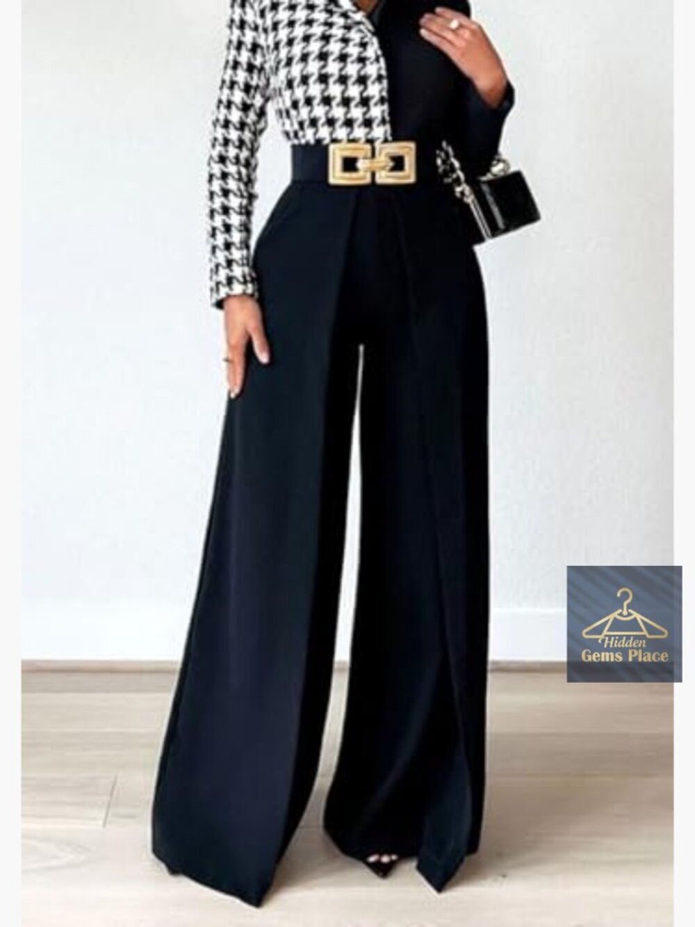 Wide Leg Dress Pants High Waisted Flowy Palazzo Trousers for Work Office - Picture 3 of 7